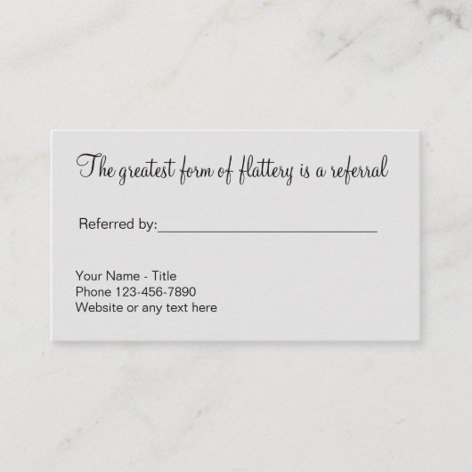 クラシシンプルックな紹介プロモーション名刺 紹介カード (正面)