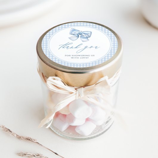 クラシッエレガントクジンガムブルーボウベビーシャワー ラウンドシール