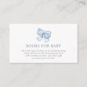 クラシッエレガントクブルーコケット弓ブックスベビー エンクロージャーカード (正面)