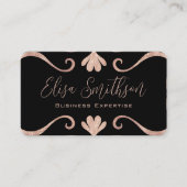 クラシッエレガントクラグジュアリーフェミニンピンクアンドブラック 名刺 (正面)
