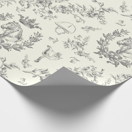 クラシッエレガントク白黒エクエストラントワール ラッピングペーパー (角)