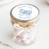 クラシッエレガントク赤ちゃんブルー水の色の弓ありがとう ラウンドシール