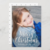 クラシックあいさつMERRY CHRISTMASフォトカード シーズンカード (正面/裏面)