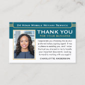 クラシックありがとう公証人パブリックフォトQRコードティール（緑がかった色） 名刺 (正面)