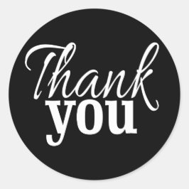 クラシックありがとう |白と黒のシール ラウンドシール