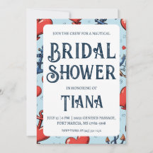 クラシックいかり航海のウェディングシャワー招待状