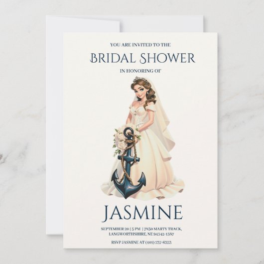クラシックいかり航海のウェディングシャワー招待状 招待状 (正面)