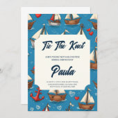 クラシックいかり航海のウェディングシャワー招待状 招待状 (正面/裏面)