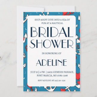 クラシックいかり航海のウェディングシャワー招待状 招待状