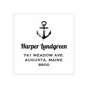 クラシックいかり航海のパーソナライズされたゴム印 ラバースタンプ