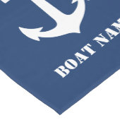 クラシックいかり&あなたのボート名ネイビーブルー ミディアムテーブルランナー (コーナー)