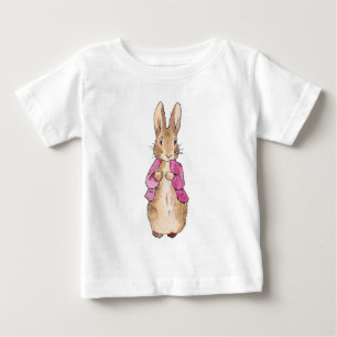 クラシックうさぎのピンクジャケット ベビーTシャツ