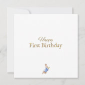 クラシックうさぎの1歳の誕生日 カード (裏面)