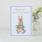 クラシックうさぎの1歳の誕生日 招待状 (スタンド正面)