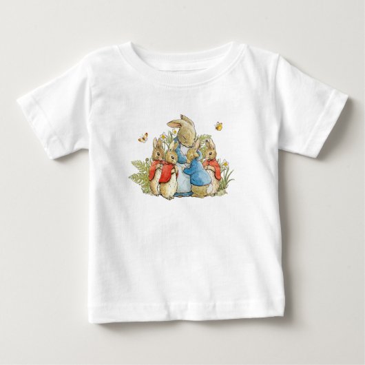 クラシックうさぎファミリー ベビーTシャツ (正面)