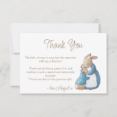 クラシックうさぎベビーシャワー感謝カード (正面)