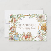 クラシックうさぎベビーシャワー感謝カード (裏面)