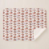 クラシックおもしろいクリスマス赤と白 シェルパブランケット (正面(横))