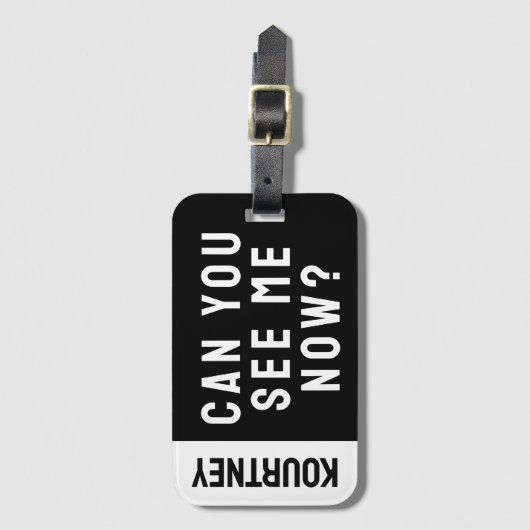 クラシックおもしろいシンプル名前をカスタムするモダン はっきりした ラゲッジタグ (正面縦)