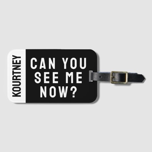 クラシックおもしろいシンプル名前をカスタムするモダン はっきりした ラゲッジタグ (正面横)