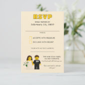 クラシックおもちゃのブロック 結婚式 出欠カード (スタンド正面)