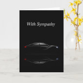 クラシックお洒落スポーツカーブラック車の カード (黄色い花)