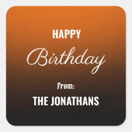 クラシックお祝い:ハッピーバースデースクエアステッカー スクエアシール