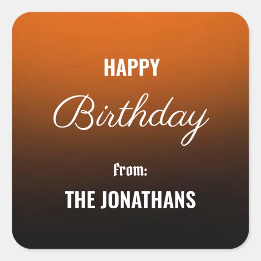 クラシックお祝い:ハッピーバースデースクエアステッカー スクエアシール (正面)