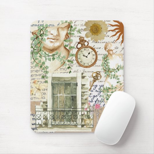 クラシックかわいらしコラージュ美術ギリシャの像アンティーク マウスパッド (マウス)