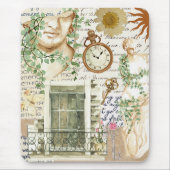 クラシックかわいらしコラージュ美術ギリシャの像アンティーク マウスパッド (正面)