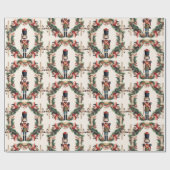 クラシックくるみ割りリースレッドグリーン ラッピングペーパー (フラット)