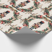 クラシックくるみ割りリースレッドグリーン ラッピングペーパー (角)