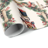 クラシックくるみ割りリースレッドグリーン ラッピングペーパー (ロールコーナー)