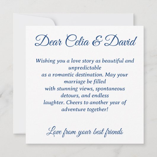 クラシックさくらんぼ咲きピンク青の水色 カード (裏面)