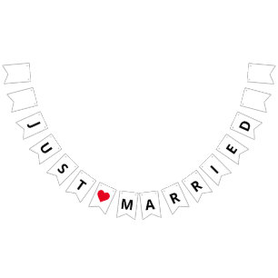 クラシックたった今結婚しましたの発表 バンティングフラッグ