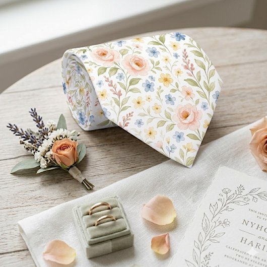 クラシックでおしゃれなネクタイ フローラルアートパターン ネクタイ