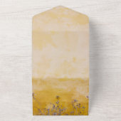 クラシックでおしゃれなラスティックイエロー ダスティーフローラルウェディングオール オールインワン招待状 (外側)