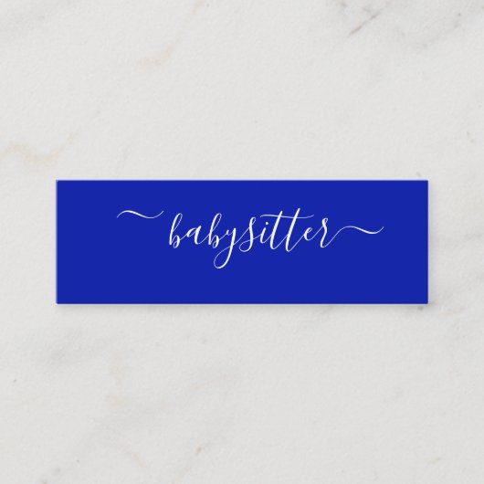 クラシックではっきりしたなZaffre|Navyの青い乳母のベビーシッターをすること スキニー名刺 (正面)
