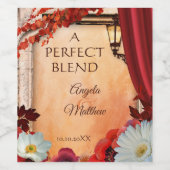 クラシックでイタリアンなスタイルの秋の結婚式のワインのラベル ワインラベル (シングルラベル)