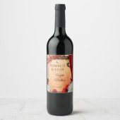 クラシックでイタリアンなスタイルの秋の結婚式のワインのラベル ワインラベル (正面)