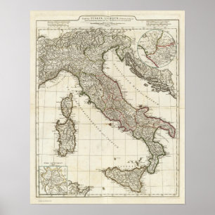 クラシックでイタリアンな地図 ポスター