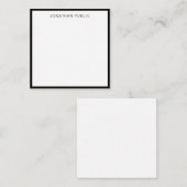 クラシックでエレガントで黒いボーダーテンプレートの平らな正方形 ノートカード (正面/裏面)