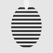 クラシックでエレガントで黒い横は縞で飾ります オーナメント (裏面)