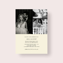 クラシックでエレガントなカップル写真 ウェディング招待状 招待状