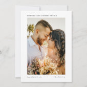 クラシックでエレガントなカリグラフィー結婚式写真 セーブザデート (裏面)