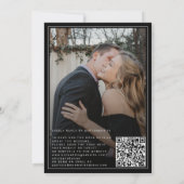 クラシックでエレガントなスクリプトQRコード写真結婚式 招待状 (裏面)