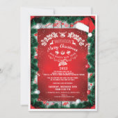 クラシックでエレガントなホリデークリスマス 招待状 (正面)