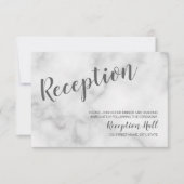 クラシックでエレガントなホワイト大理石の結婚式の披露宴 招待状 (正面)