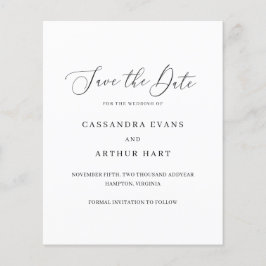 クラシックでエレガントな予算婚約Save The Date チラシ