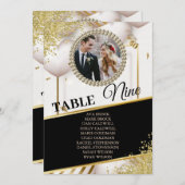 クラシックでエレガントな写真席次表カード 招待状 (正面/裏面)